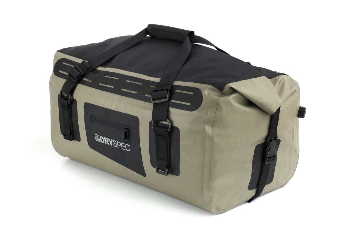 DrySpec D38 dry bag in moss green, three-quarter view