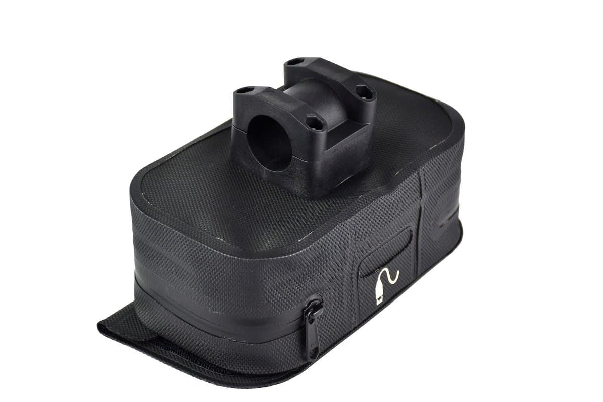 Handlebar Bag - Large underside showing the bar clamp