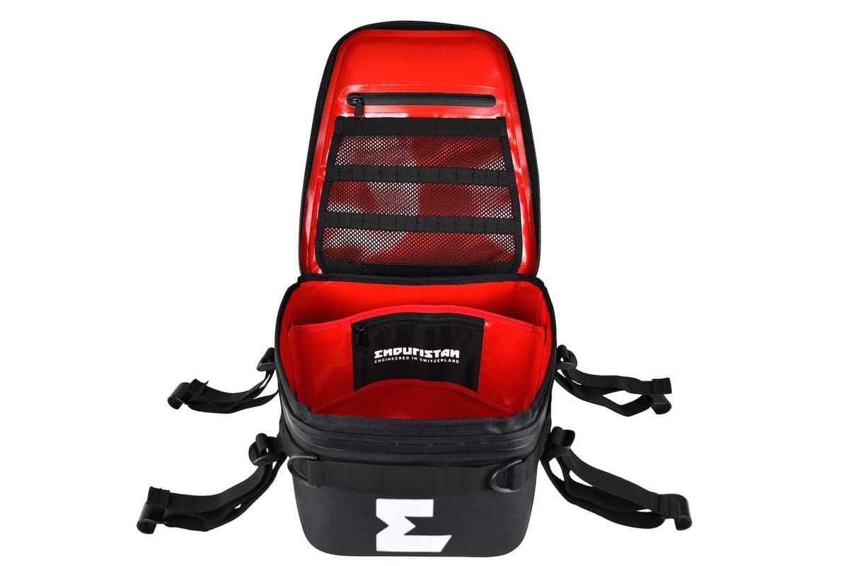 Tail Pack - Large opened, red interior with lid pockets