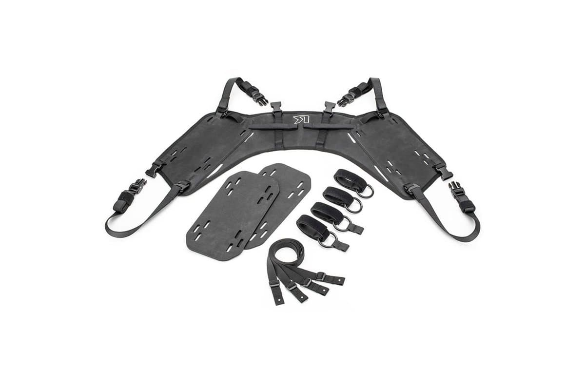 OS-Base ADV harness laid flat with its foam pads and fitting straps
