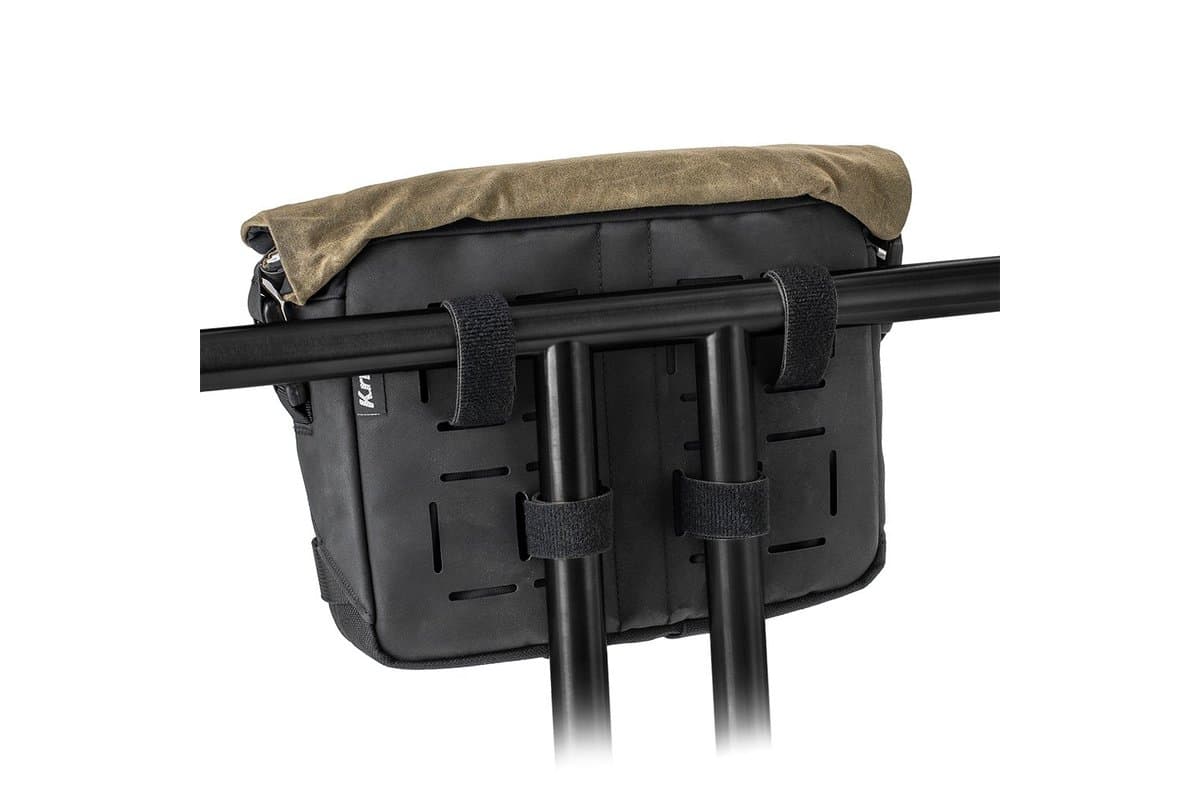 Roam Handlebar Bag rear Molle panel strapped to handlebar risers