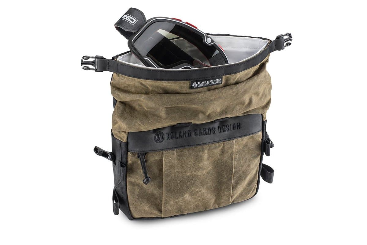 Roam Handlebar Bag opened at the roll-top