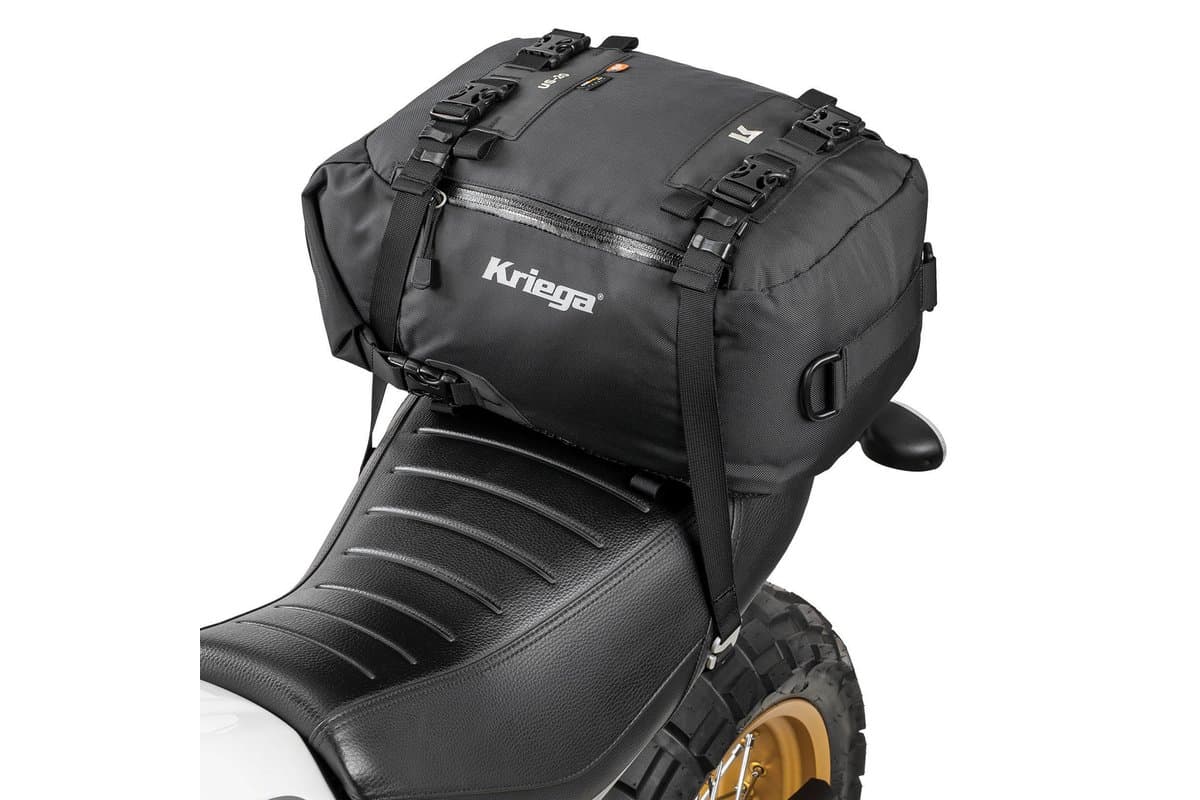 US-20 mounted on a motorcycle pillion seat