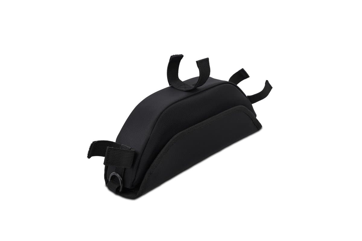 Underside of the handlebar bag with its mounting straps