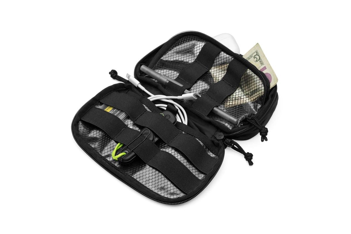 Hood Tank Bag internal organizer wallet opened