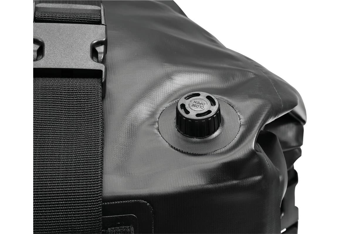 Purge valve on the end of the Hurricane 60L duffle