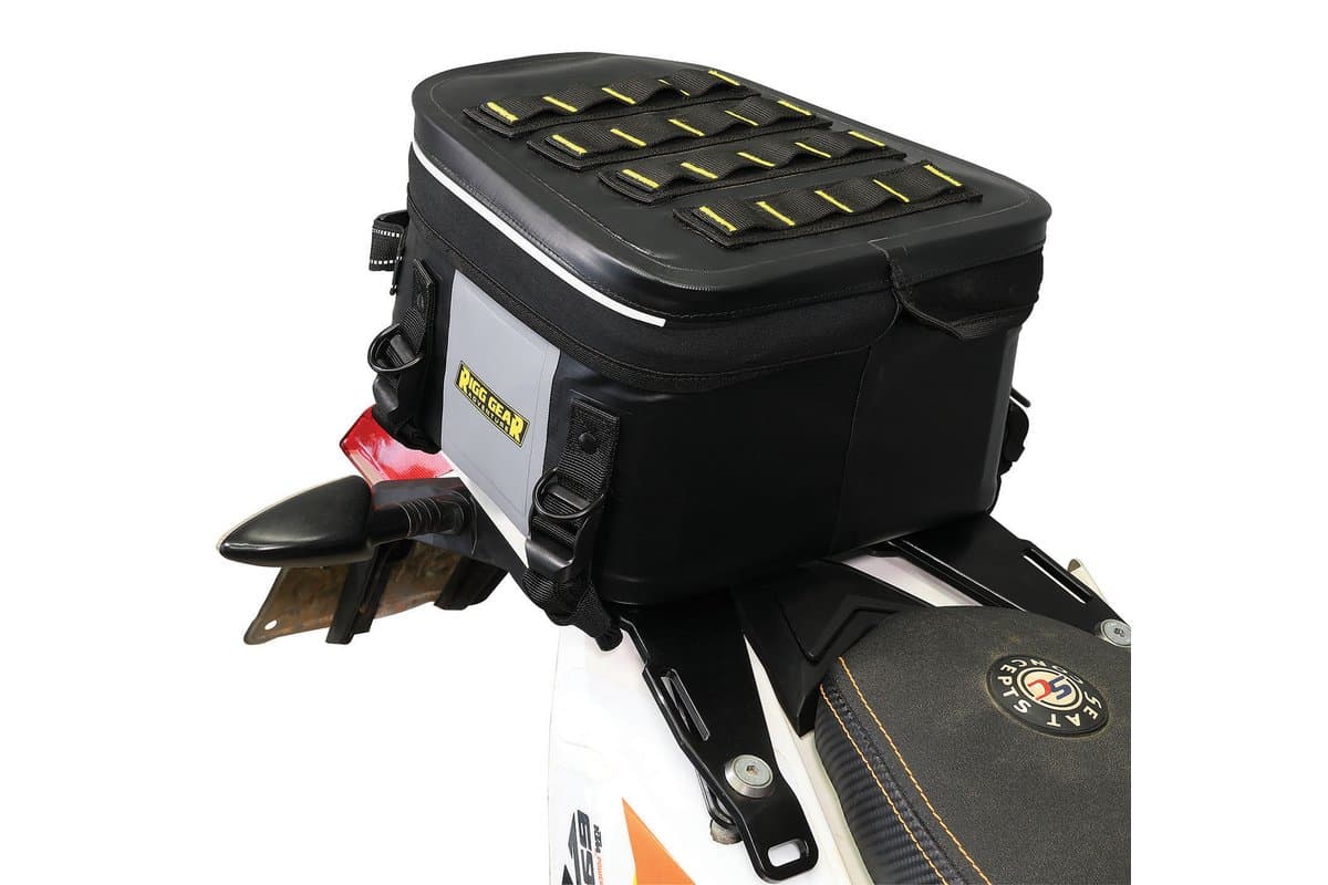 Hurricane Dual Sport Tail Bag on the rear fender of a dual sport bike