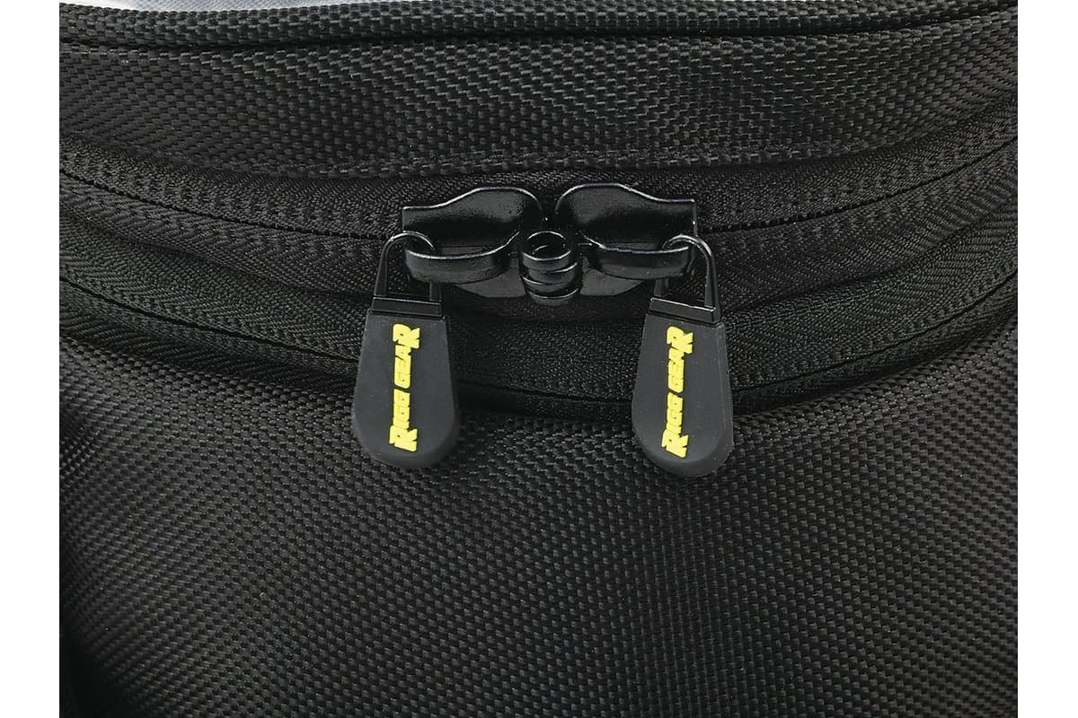 Lockable double zipper pulls on the Trails End Adventure Tank Bag