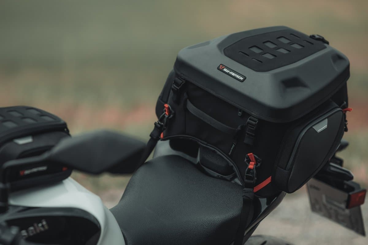 PRO Rearbag strapped to a motorcycle pillion seat