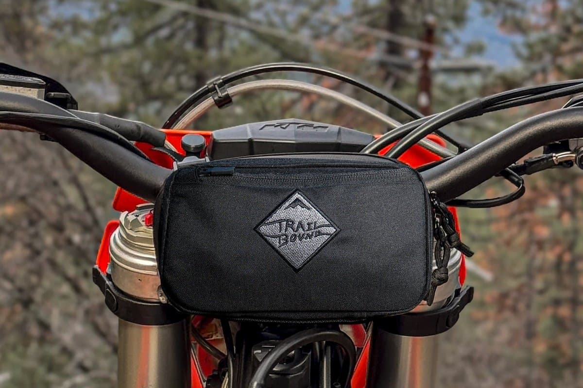 Pad Pack Small mounted on a dirt bike handlebar
