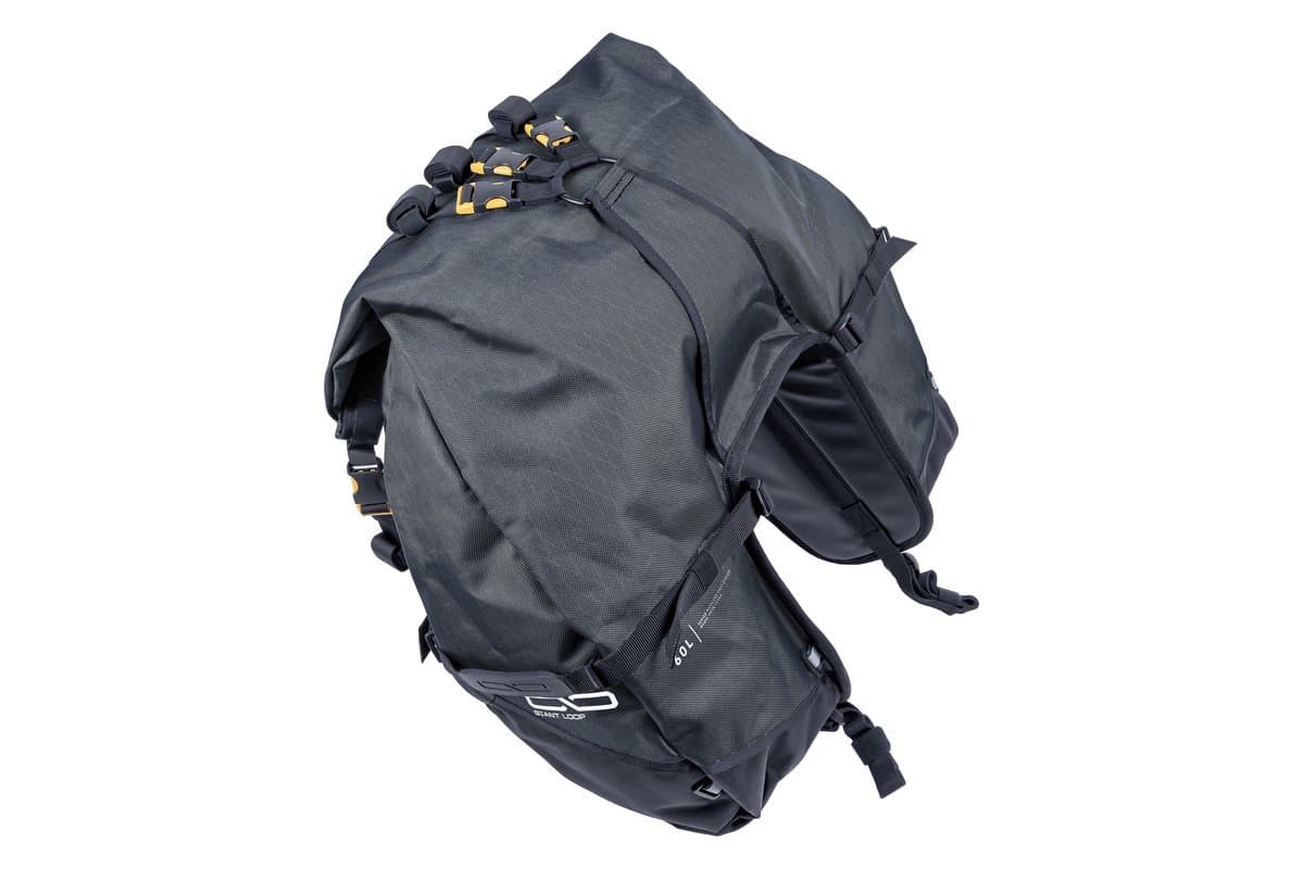 Giant Loop Great Basin saddlebag, three-quarter view