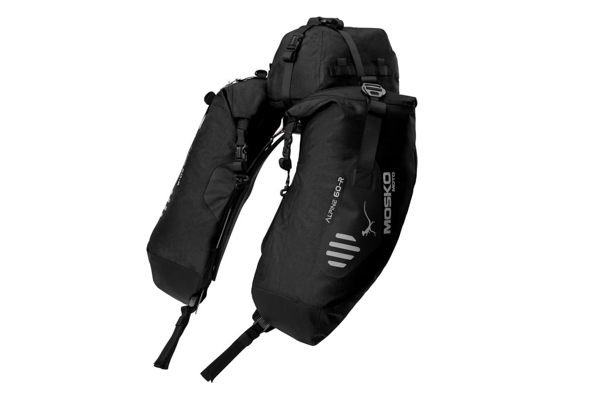 Mosko Moto Alpine 60L Rackless in Triple Black, studio shot