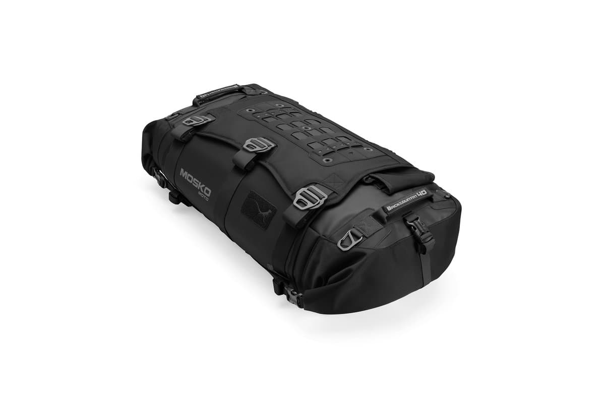 Mosko Moto Backcountry 40L Duffle V2.5 in Triple Black, studio shot