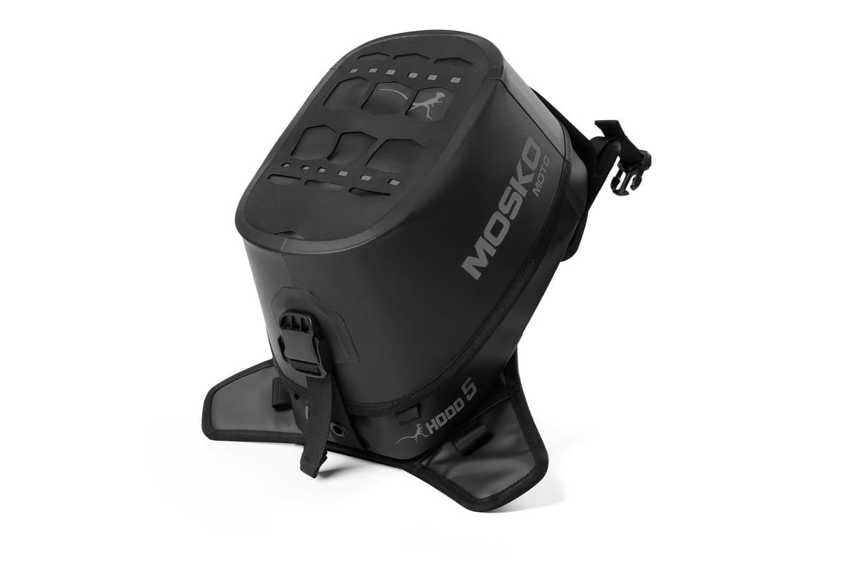 Mosko Moto Hood Tank Bag V2.0 in Triple Black, studio shot