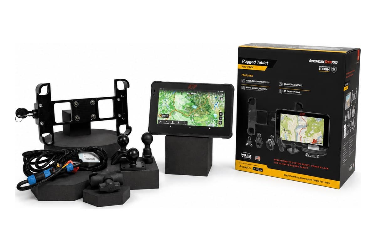 Everything in the Pro Pack: lockable holder, RAM ball mounts, hardwire power lead, the tablet and its box
