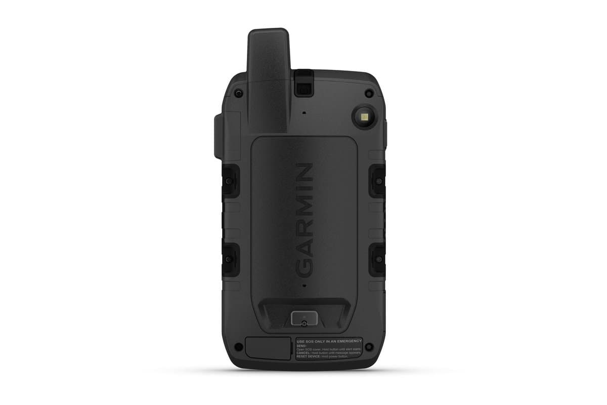 Back of the Garmin Montana 710i showing the battery cover and mount spine