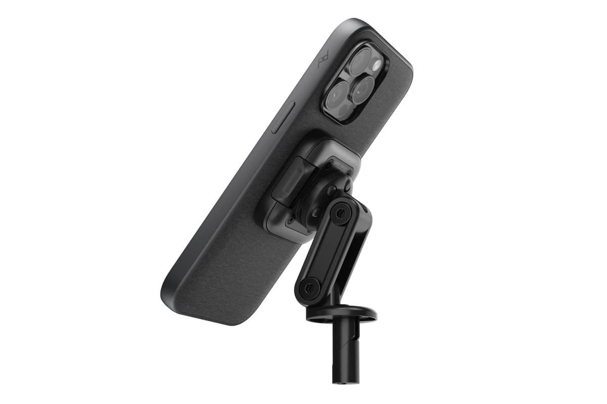Stem Mount holding a phone in a Peak Design case