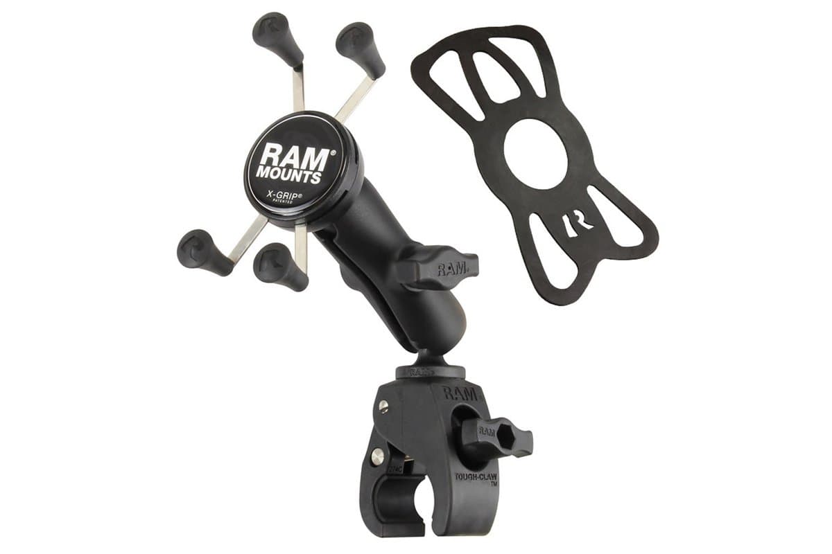 X-Grip and Tough-Claw mount without a phone, beside the rubber safety tether