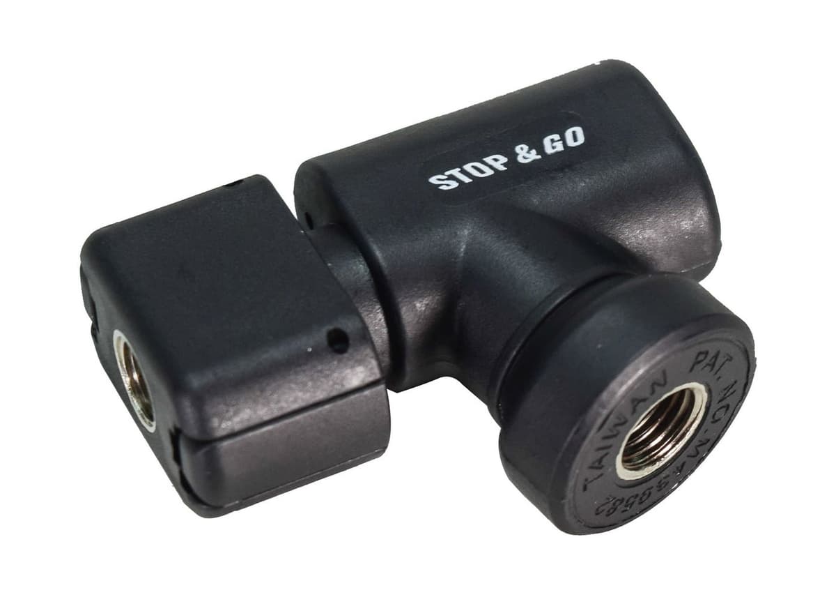 Close-up of the Stop & Go CO2 valve adapter