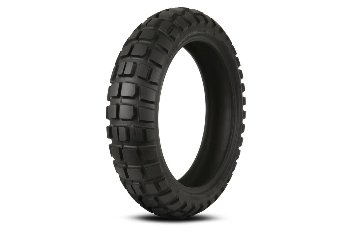 Kenda Big Block K784: rear tire, same studio setup, wider and squatter with chunkier centre blocks