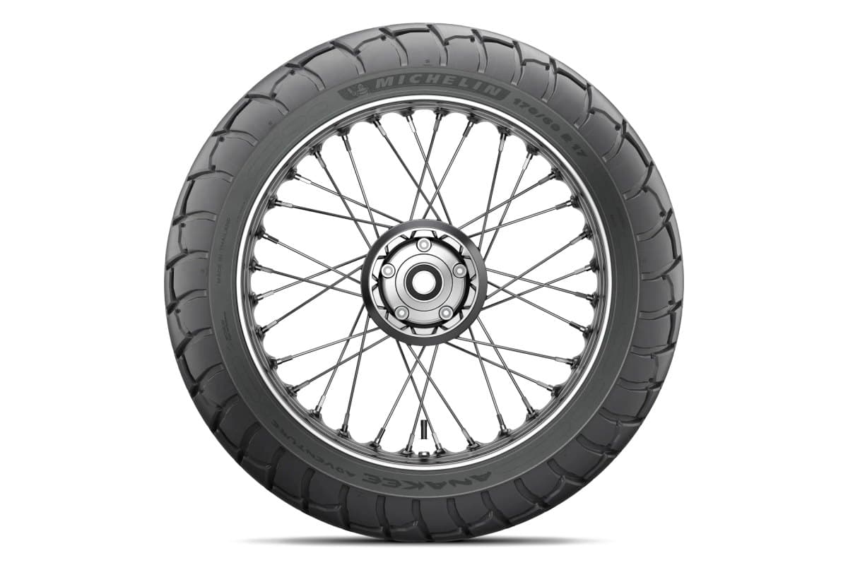 Michelin Anakee Adventure: flat side-on profile on a spoked wheel, the sidewall reading Anakee Adventure without a generation number