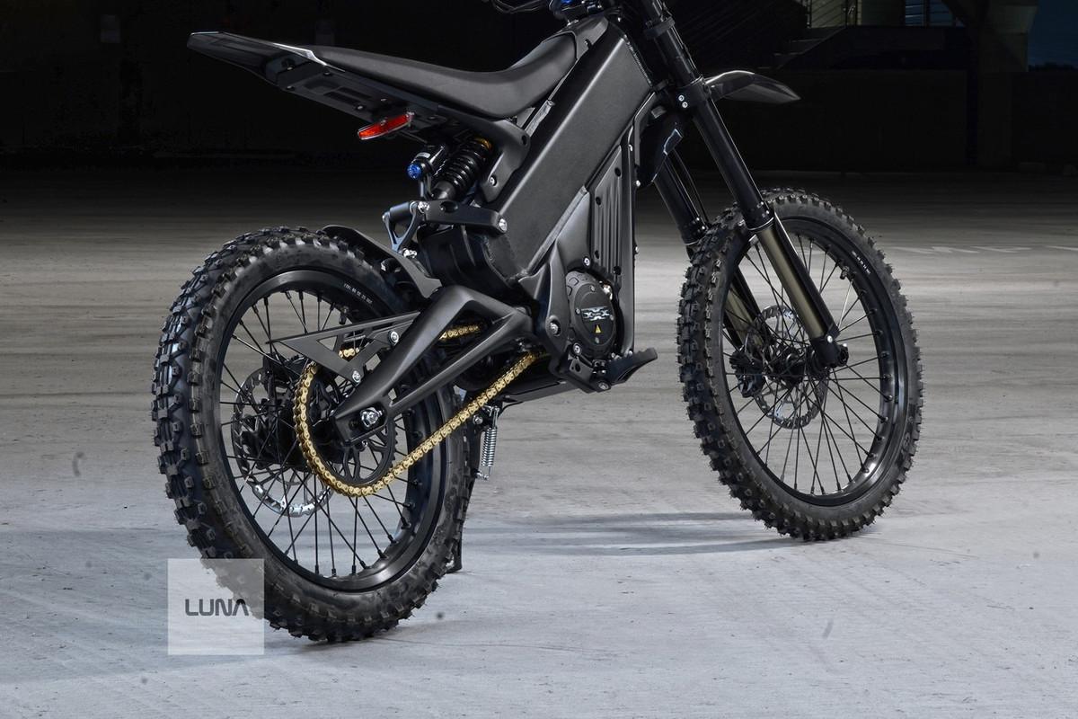 Talaria xXx Pro front three-quarter view showing the fork and LED headlight